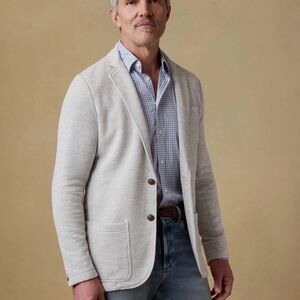Faherty Light Gray Knit Blazer